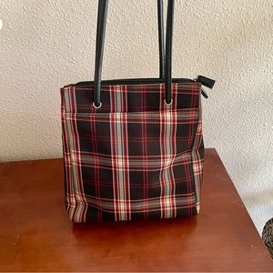 Tartan  Plaid north south slim satchel